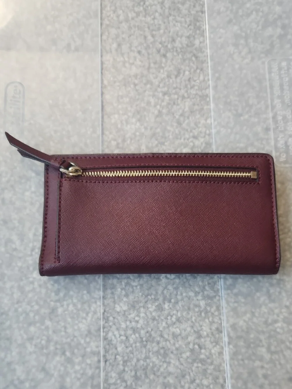 kate spade plum Saffiano leather continental wallet